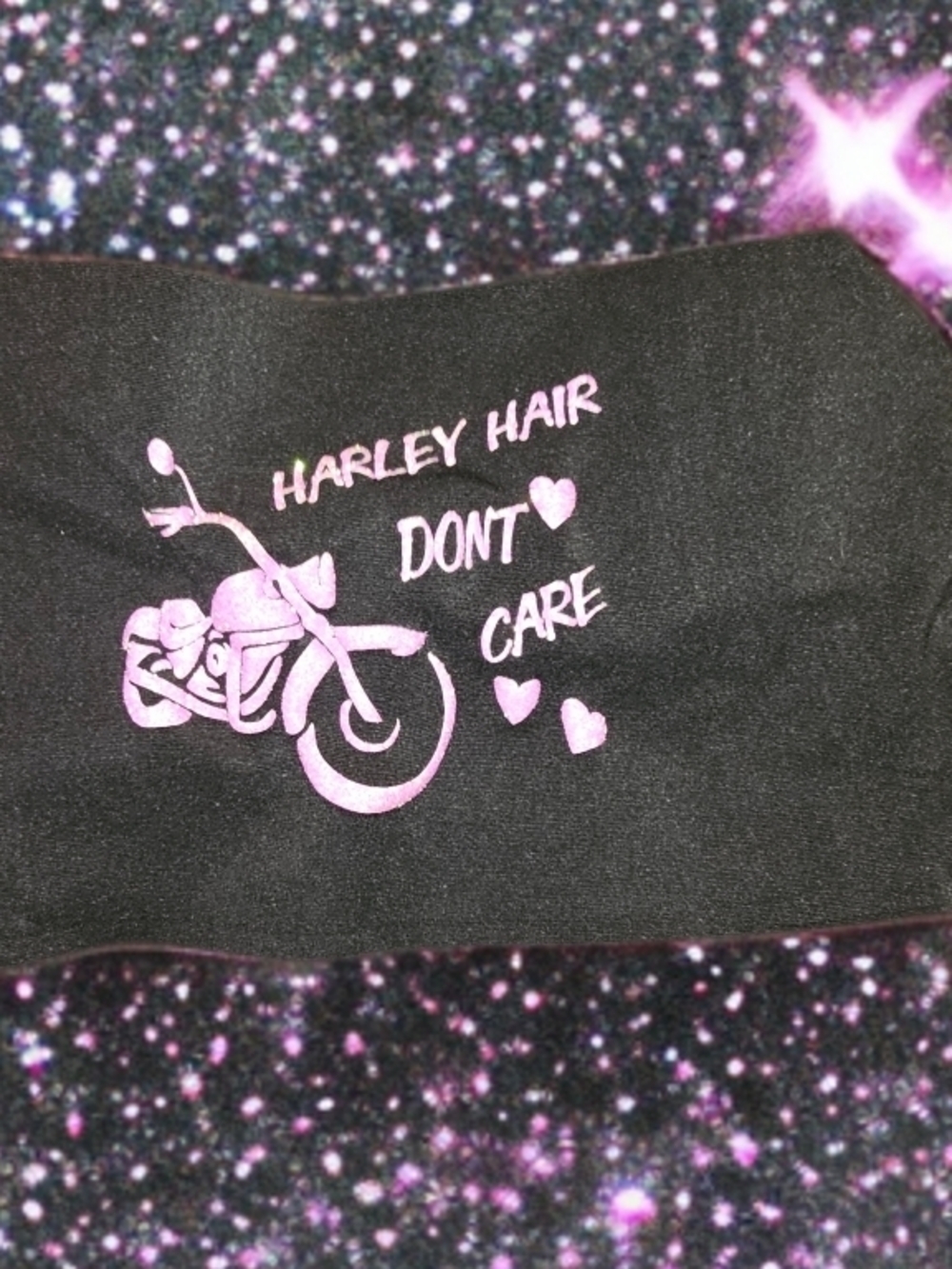 Harley Hair Don't Care Black & Pink Bandana - Never Worn! 🖤💖 #Bandana